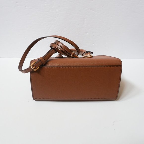 Michael Kors Avril Small Top Zip Satchel Shoulder Bag Brown Luggage - Picture 9 of 14
